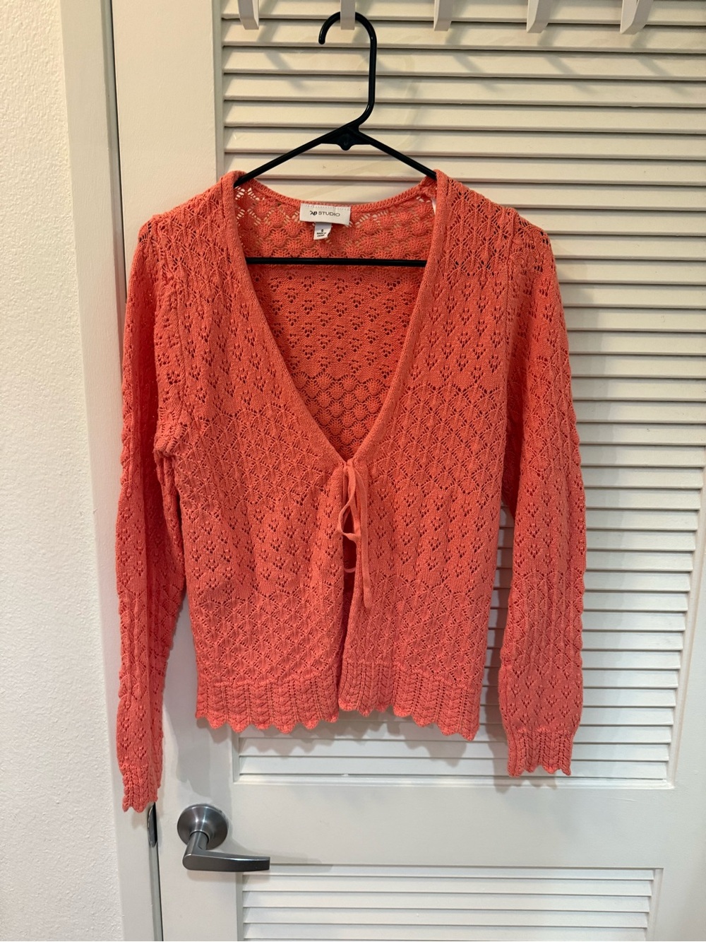 AB Studio Women’s Tie-Front Sweater Cardigan SMALL